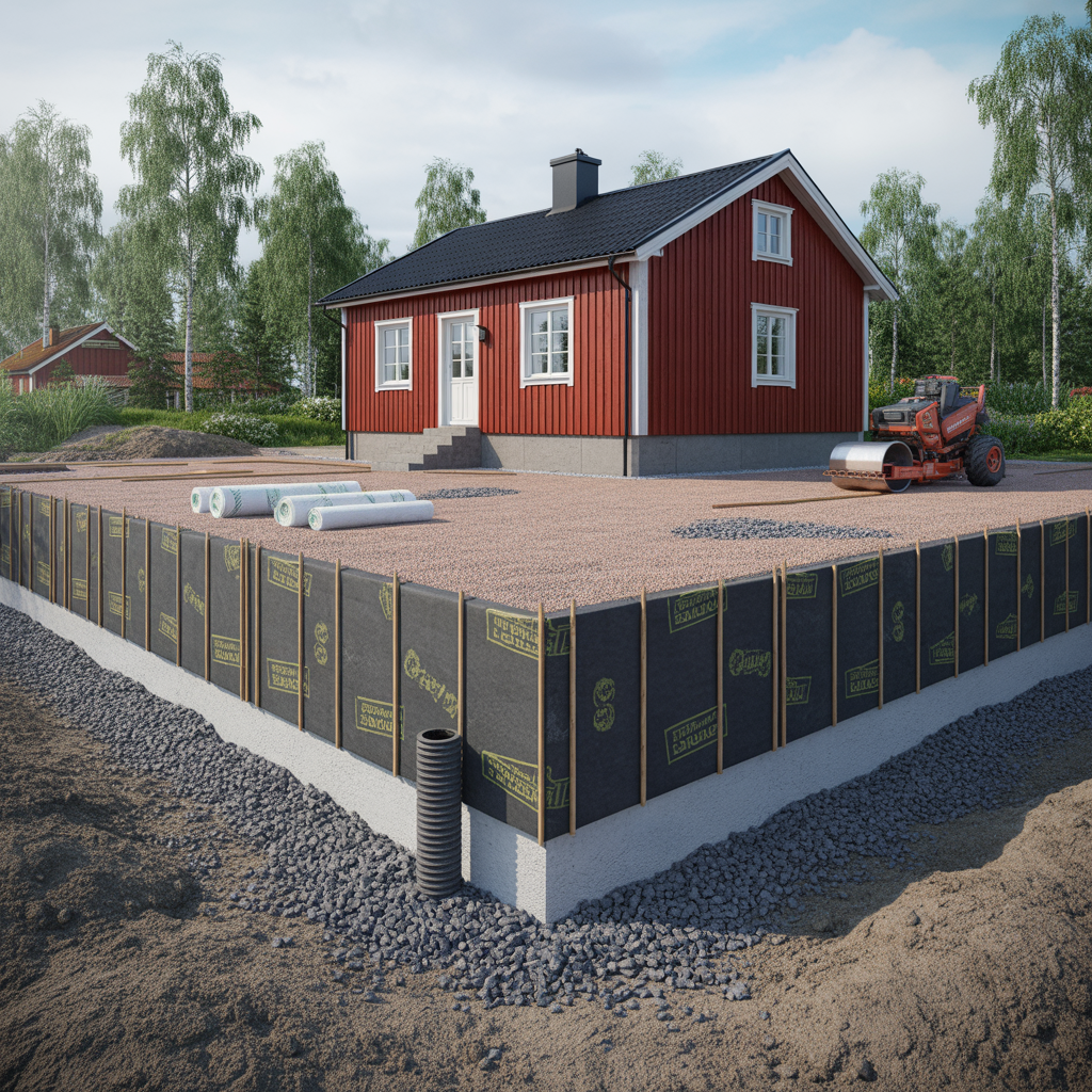 aterfyllnad runt kallarvagg material packning och kostnad