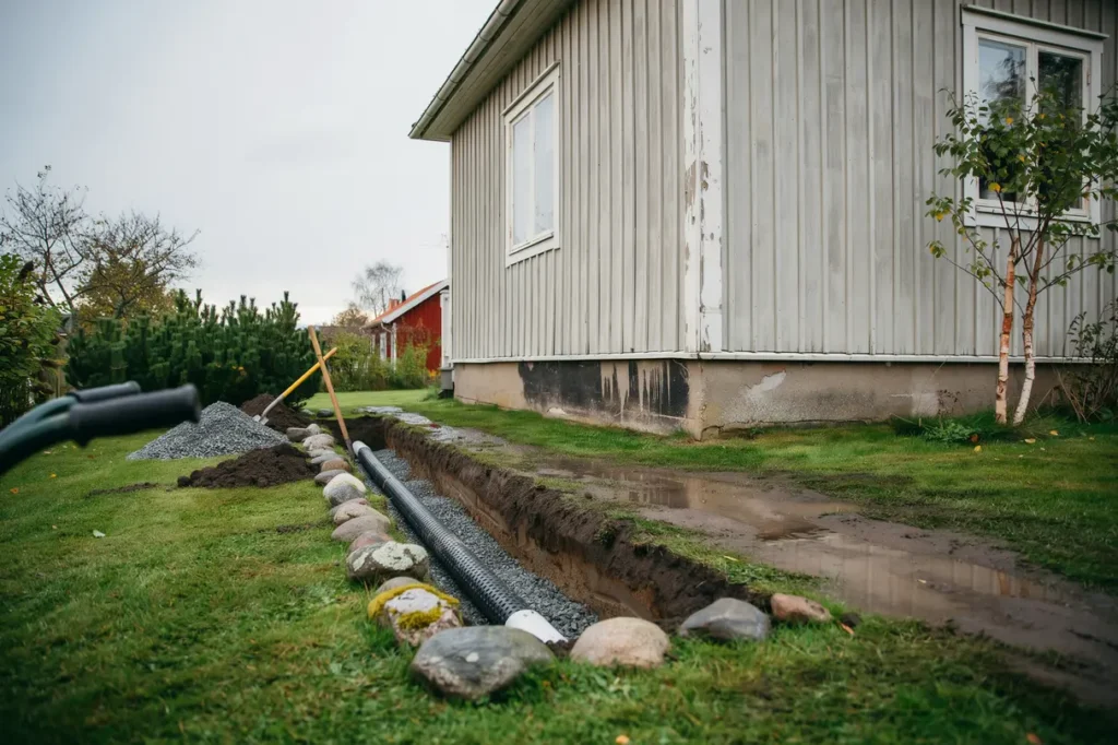 dr nera tomten r tt praktiska l sningar f r att leda bort vatten och skydda husgrunden