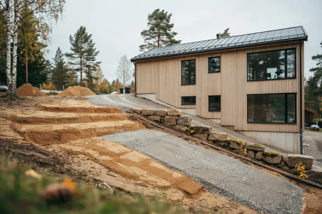 tomtplanering f r nybyggt hus r tt h jder massbalans och markarbete som sparar pengar